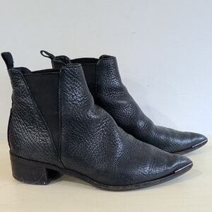 Acne Studios Black Pebbled Leather Ankle Boots Size 37EU